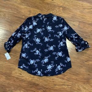 Croft & Barrow XL Navy Blue Floral Shirt NWT